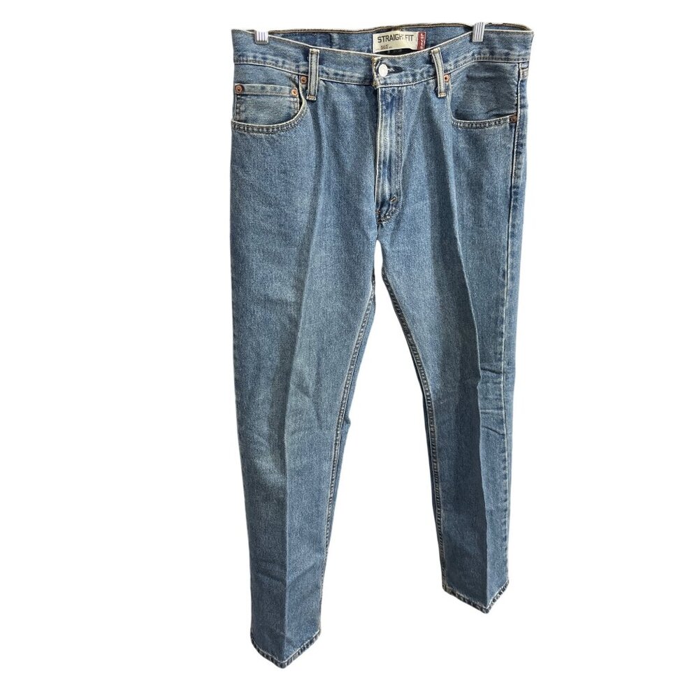 Levis Mens 505 Straight Fit Jeans 34x32 Medium Wash Denim 3P